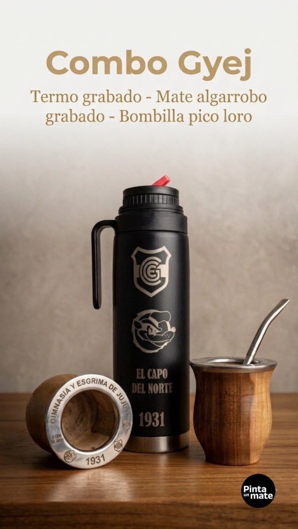 Producto - Combo Mate y Termo GYEJ + bombilla - 0