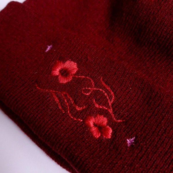 Producto - Gorro flora - Bordó - 1