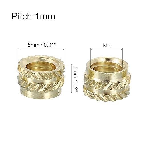 Producto - insertos Roscado de Bronce M6 de 5x8 - Pack X 20