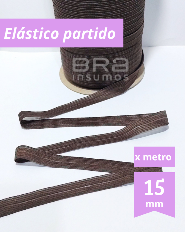 Producto - Elástico Partido 15 mm - Chocolate (x Metro)