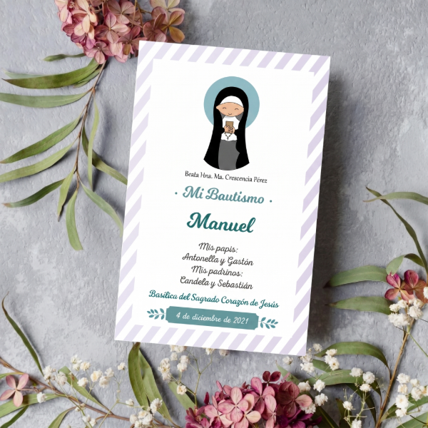Producto - Diseño de Estampitas - Modelo Beata María Crescencia