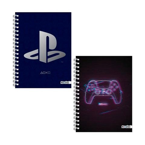 Producto - CUADERNO 16X21CM RAYADO 80 HOJAS TAPA DURA CON ESPIRAL PLAYSTATION X UNIDAD