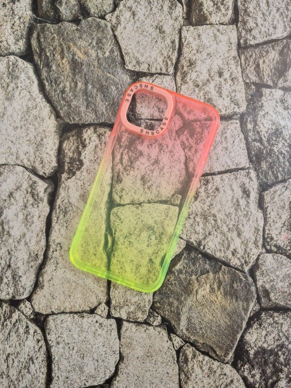 Producto - Funda tpu degradé Iphone 13 rosa y amarilla