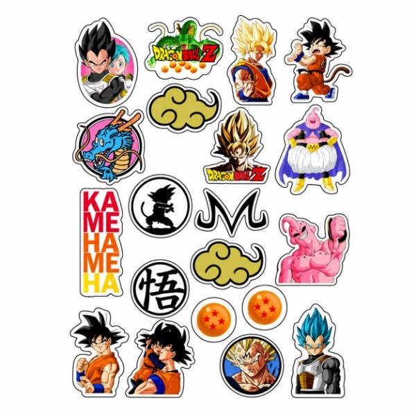 Producto - PLANCHAS A4 PREDISEÑADAS DRAGON BALL - TATUAJES TEMPORALES - 2