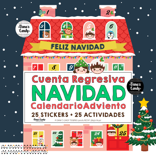 Producto - Kit Calendario de Adviento Imprimible + 25 Stickers/ Tags con 25 Actividades