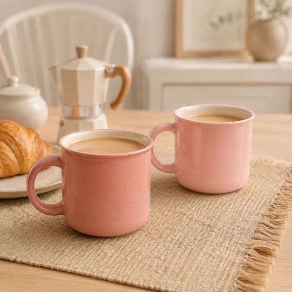 Producto - Taza grande de Cerámica Rosa 450 ml - 4