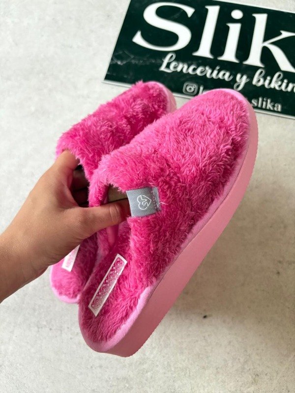 Producto - Pantuflas TEDDY peluditas térmicas fucsia