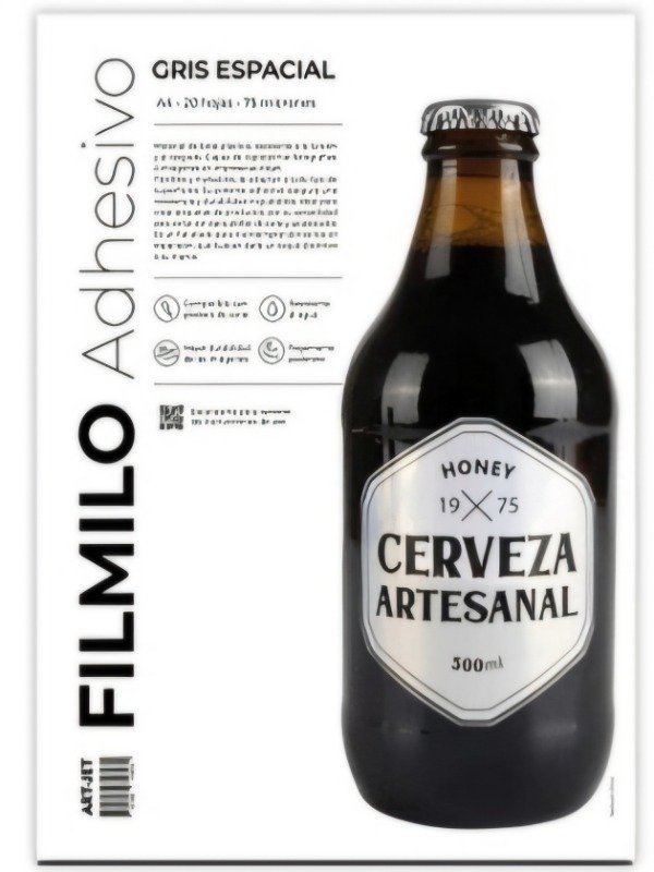 Producto - Filmilo Adhesivo - Gris Espacial - 20 Hojas