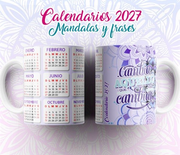 Producto - Plantillas Sublimar Tazas Calendarios 2027 Mandalas Frases Sublimacion - 6