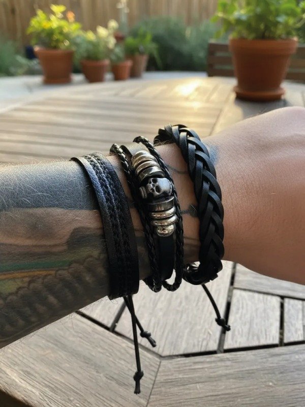 Producto - Combo de 3 Pulseras Vintage para hombre Modelo 7