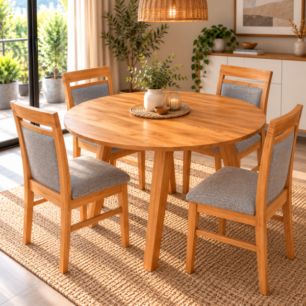 Juego de comedor mesa redonda 120 de TM MUEBLES