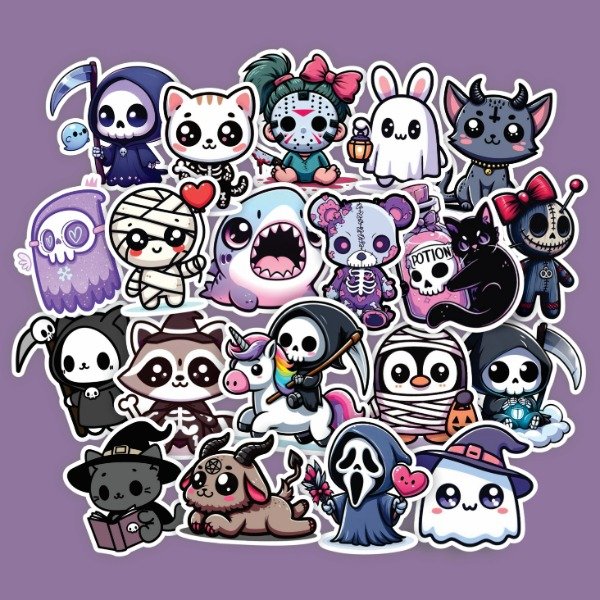 Producto - Pack 20 Stickers Vinilo Uv Premium - - Creepy Kawaii