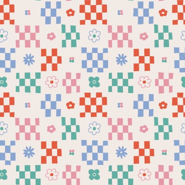 Producto - Damero flores colores