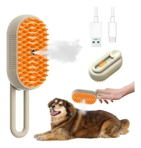 Producto - Cepillo A Vapor Perros Gatos Peine Masajeador Saca Pelos