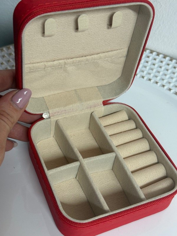 Producto - J004 Joyero cuadrado color rojo 10x10 cm