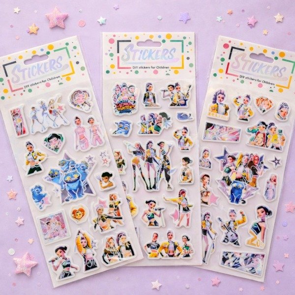 Producto - Stickers Huntrix Guerreras del Kpop con relieve