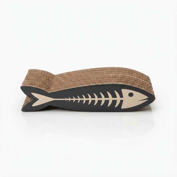 Producto - Rascador Carton Pescado Mini Dibujado Poppy Pets