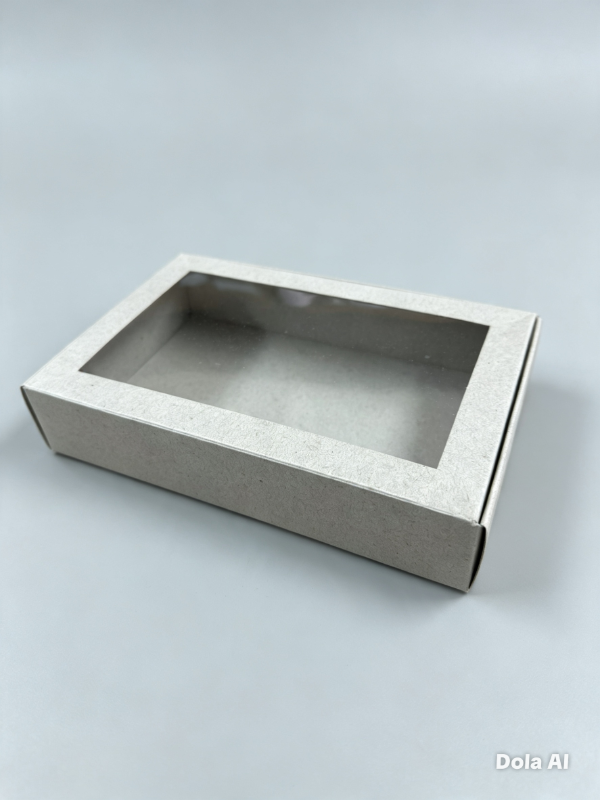 Producto - CAJA CARTULINA KRAFT 1/2 C/VISOR  T/BISAGRA - COD 1247  medida 11X3.5X17