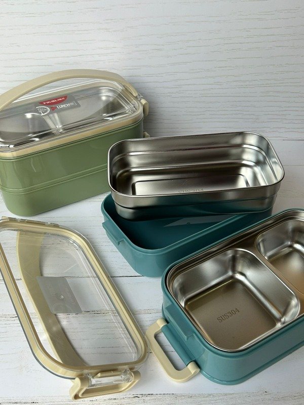 Producto - Lunchera doble piso acero inoxidable