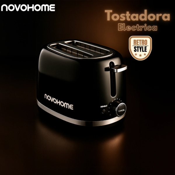 Producto - Tostadora -2 Rebanadas -7 Niveles -700W -Retro Style -Novohome (NH-TO028) - 2