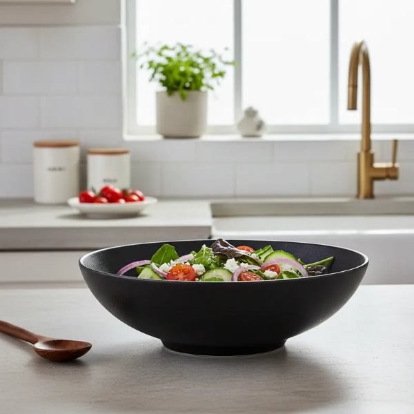 Producto - Bowl Bajo 21 Cm De Porcelana Premium Baralee Fine Plus Negro