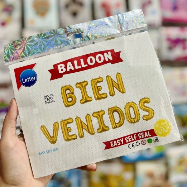 Producto - Set de globos BIENVENIDOS - DORADO letras