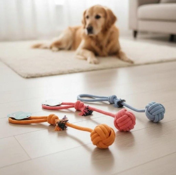 Producto - Juguete Mordillo Soga Agarre Pelota Para Perros#13087