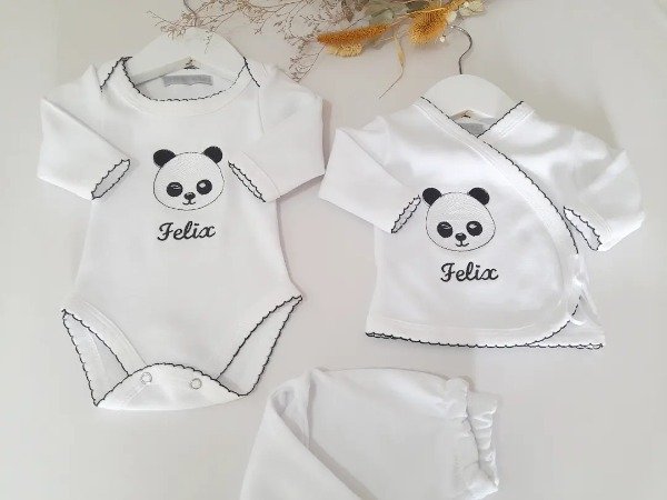 Bordado Ajuar De Bebe Personalizado Ajuar Personalizado Panda