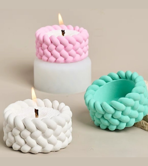 Producto - Molde redondo portavela/maceta trenzado