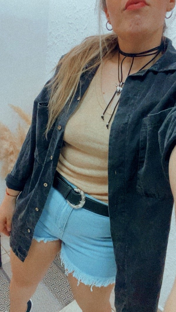 Producto - Maxi Camisa de Jean negra