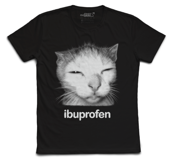 Producto - Remera Ibuprofeno - Meme del Gato - Negra - 0