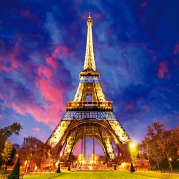 Producto - Kit De Pintura Con Diamantes Diamond Painting 20x20cm - Torre Eiffel Atardecer