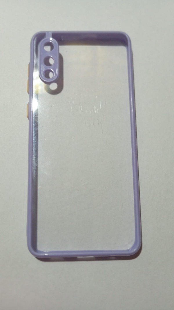 Producto - Funda Transparente Bordes Lila para Samsung A02