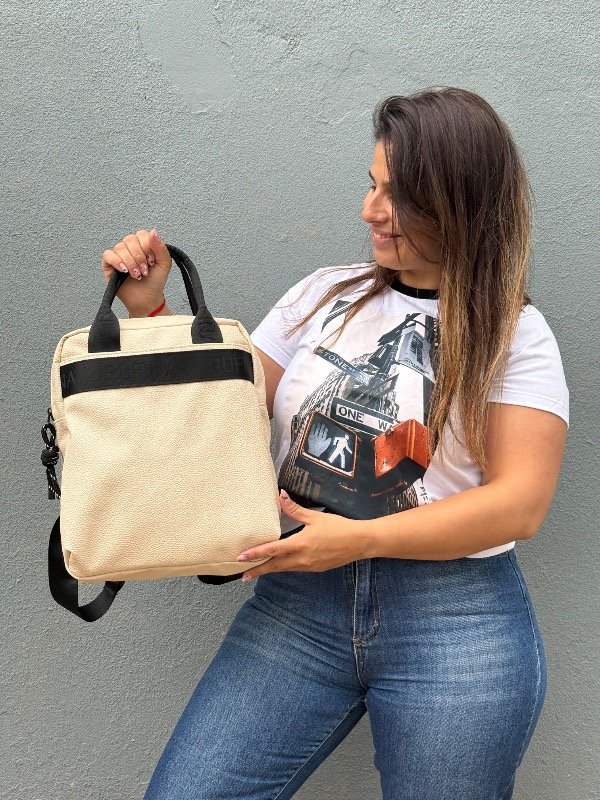 Producto - Mochila Lula cuero color crema - 0