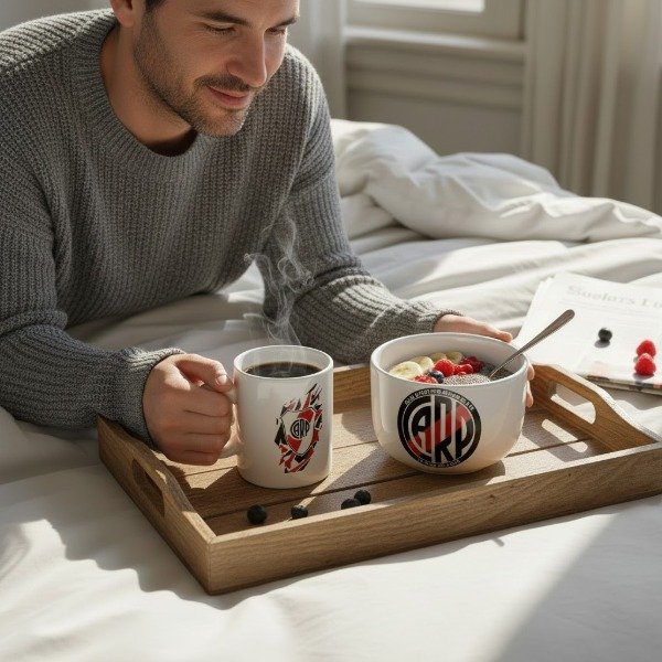Producto - SET DE TAZA RECTA Y CUENCO DE FUTBOL XXL 700CC CERAMICA VITRIFICADA - 1