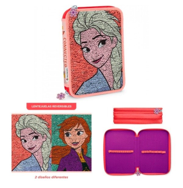 Producto - Cartuchera frozen 2 pisos con lentejuela