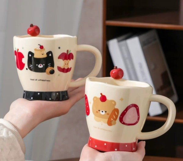 Producto - Taza de cerámica cherry animals