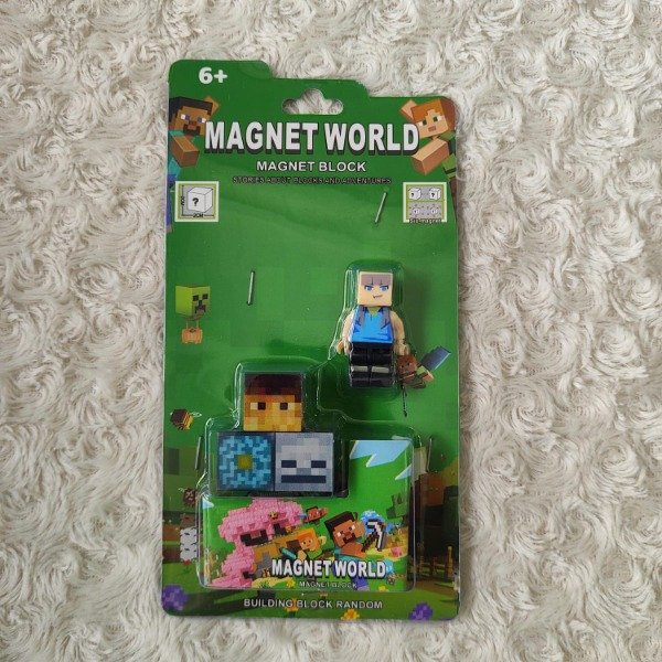 Producto - 3 CUBO MAGNETICO MINECRAFT +  1 FIGURA