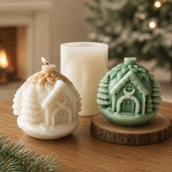 Producto - MOLDE ESFERA CON CASITA NEVADA -01L4-