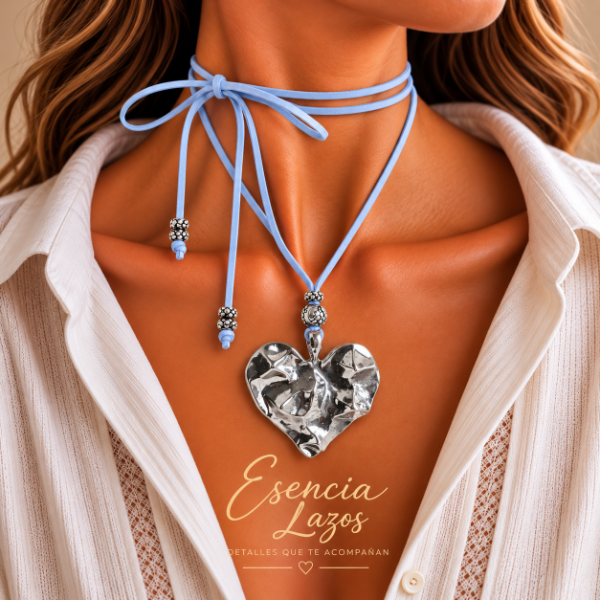 Producto - COLLAR ESENCIA LAZOS CELESTE