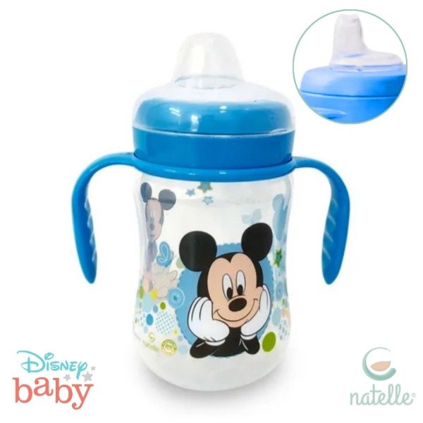 Producto - Vaso Antiderrame Pico Ancho de Silicona con Asas 250 ml Mickey Disney Natelle