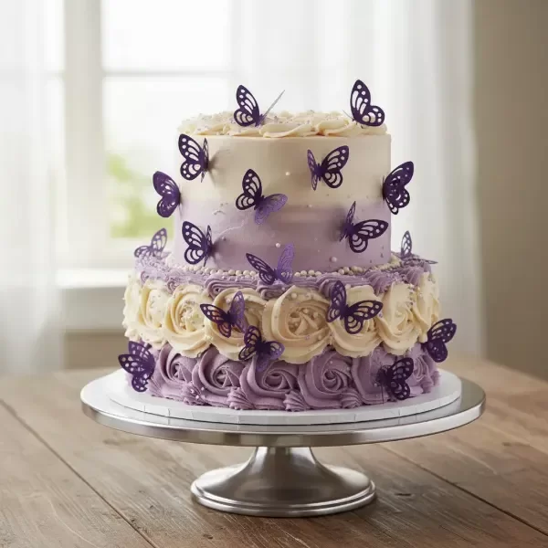 Producto - Mariposas caladas comestible VIOLETA pack x12Un