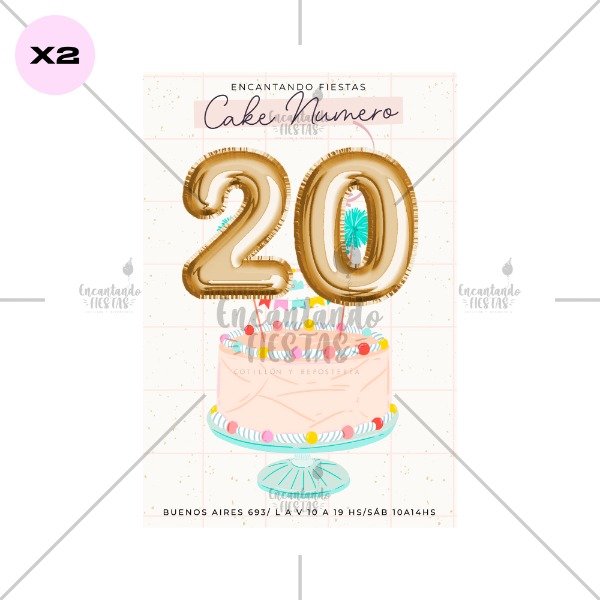 Producto - X2 Cake Topper Número Dorado 0-9 Para Torta