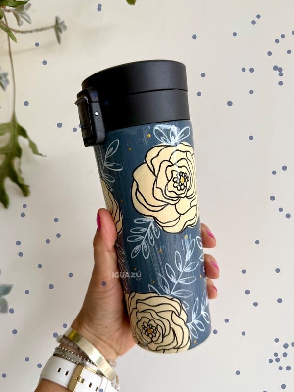 Producto - Vaso térmico pintado a mano . 500 Ml