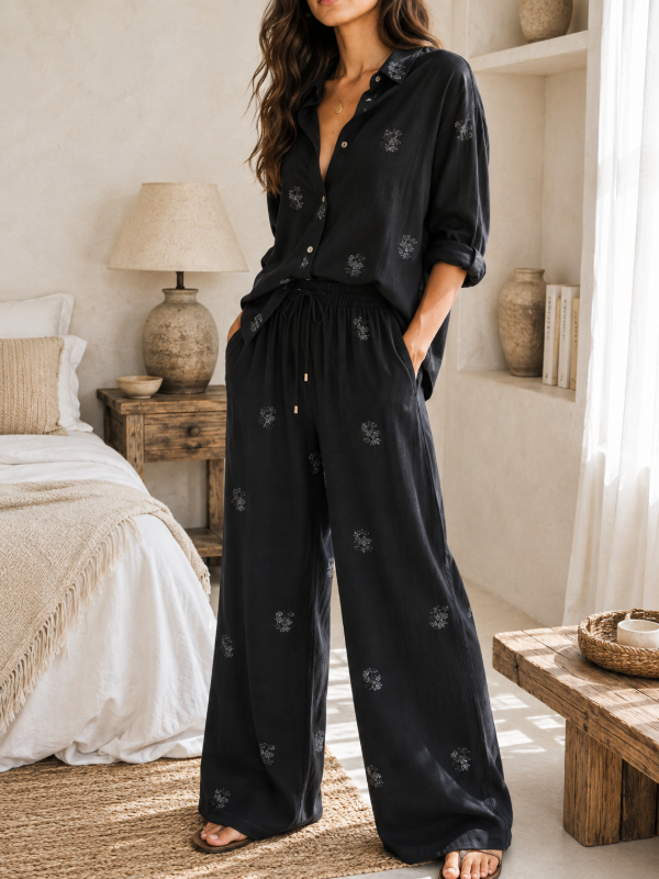 Producto - Pantalon Wide Leg Lino Bordado - 3