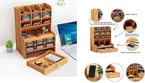 Producto - ORGANIZADOR ESCRITORIO MADERA TSV140