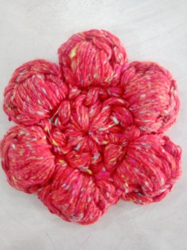 Producto - Flores puff medianas. Set x 8 unidades- Terracota
