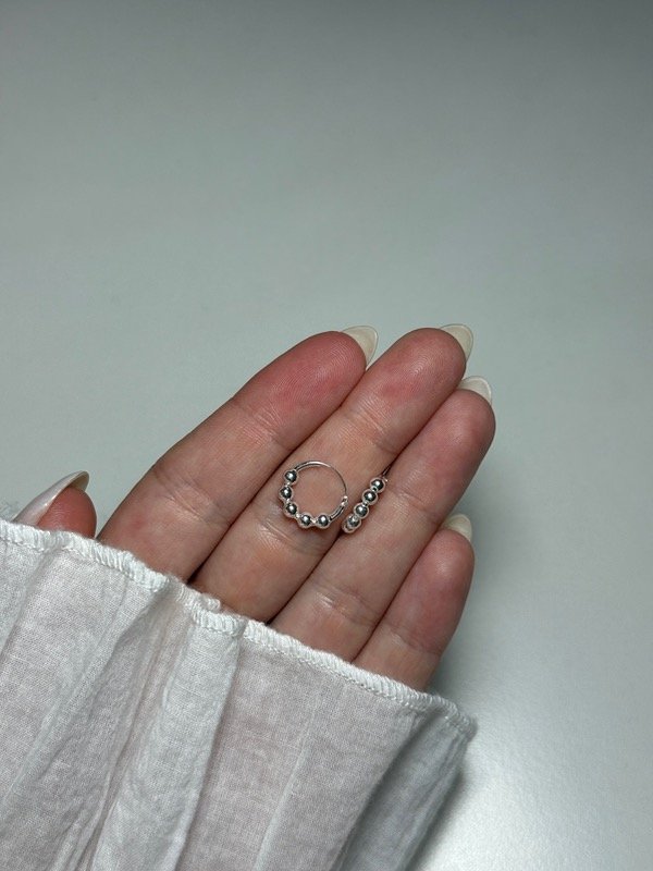 Producto - Argollas con bolitas de plata - 2