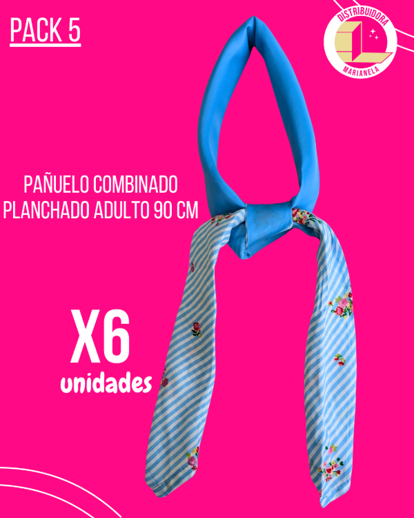 Producto - Pañuelo Combinado adulto 90 cm - Pack x6 unidades