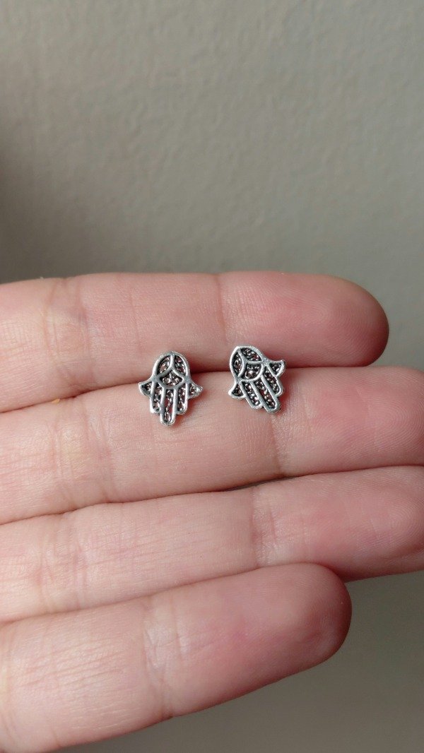 Producto - Aros de Plata Manitos de Fatima (por par)